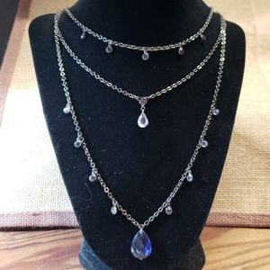 Vintage Robert Rose Purple 3 chain Necklace